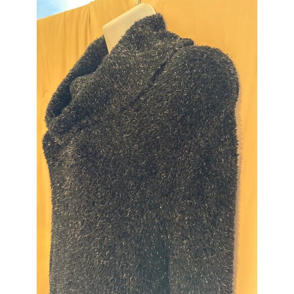 Vintage Norton McNaughton Black Sparkly Turtleneck Size L - Picture 2 of 3